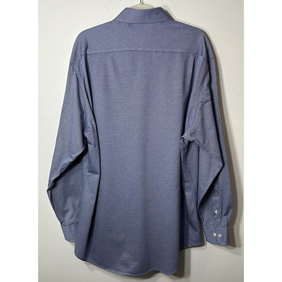 Jos A Bank Reserve Shirt Men's 17.5/35 Tailored Fit Blue Houndstooth Button Up - Picture 6 of 11